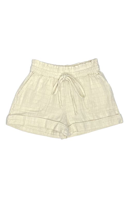 Tractr Kids' Cuff Drawstring Shorts Cream at Nordstrom,