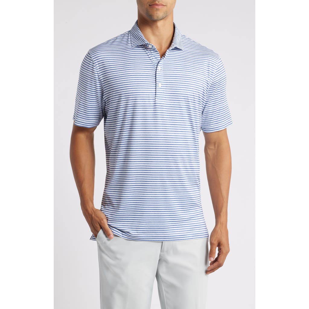 Johnnie-o Warwick Stripe Prep-formance Polo In Seal