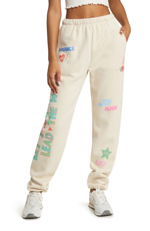 Angels All Around You Graphic Joggers in Ivory
