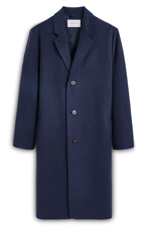 Shop Bugatchi Wool Blend Coat In Navy