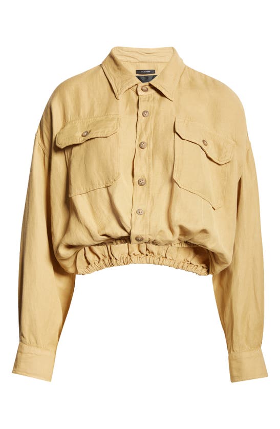 Shop R13 Crossover Utility Bubble Button-up Shirt In Khaki