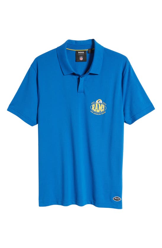 Hugo Boss Boss X Nfl Cotton Polo In Los Angeles Rams Bright Blue