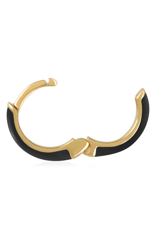 Es Jewelry Enamel Huggie Hoop Earrings In Black Enamel