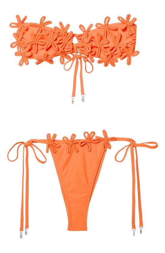 Shop Nasty Gal Floral Appliqué Two-piece Swimsuit In Orange