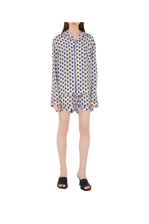 Shop Burberry Postbox Silk Pyjama Shirt In Knight