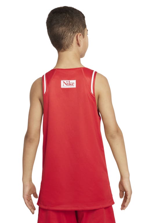 Shop Nike Kids' Reversible Performance Basketball Tank In University Red/white