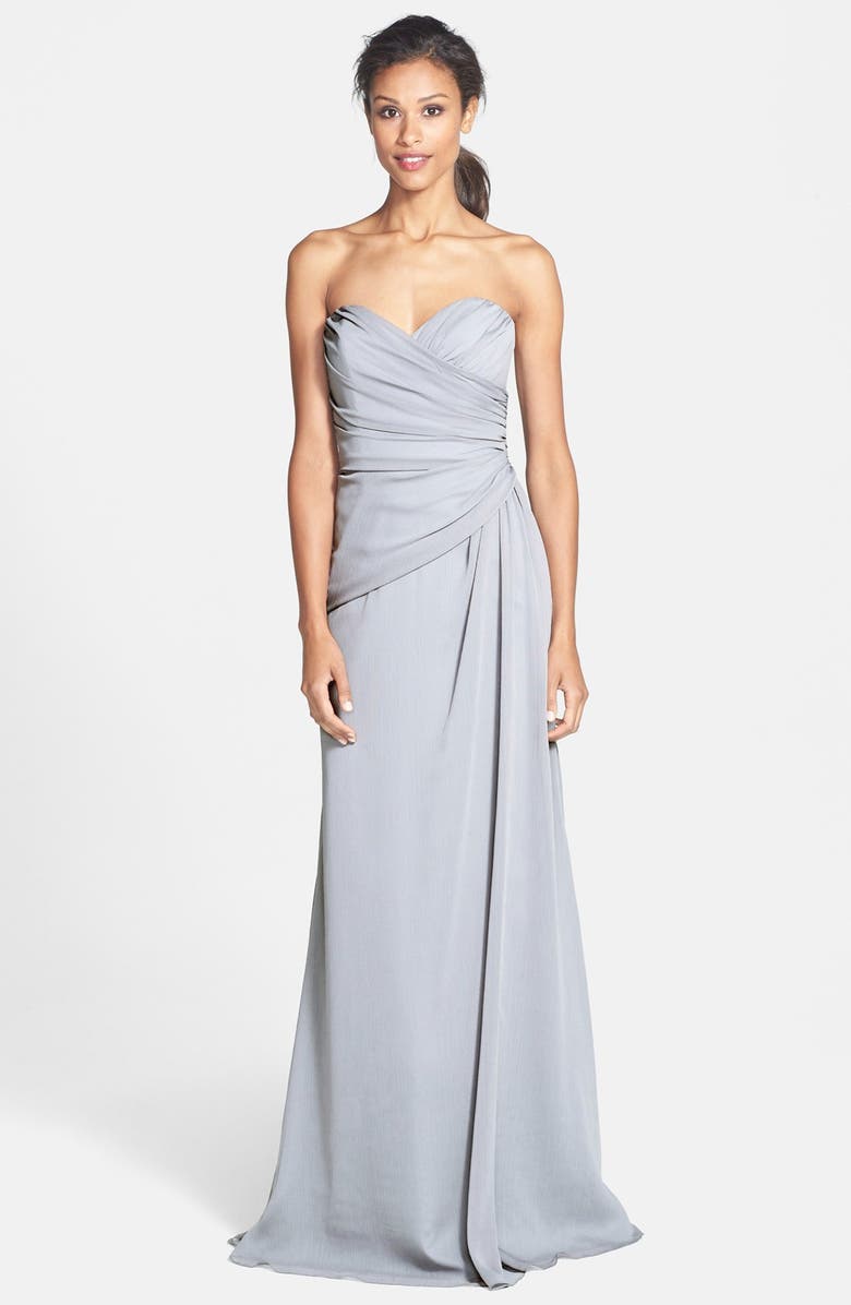 Jim Hjelm Occasions Strapless Crinkle Chiffon Gown | Nordstrom