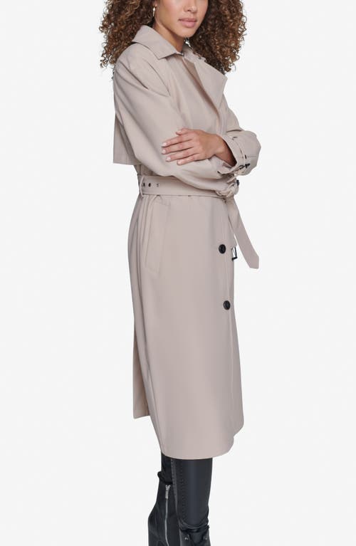 Karl Lagerfeld Paris Water Resistant Hooded Raincoat In Khaki