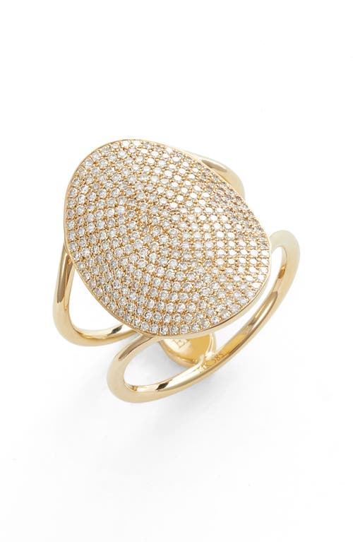 EF Collection Jumbo Oval Pavé Diamond Ring in Yellow Gold at Nordstrom