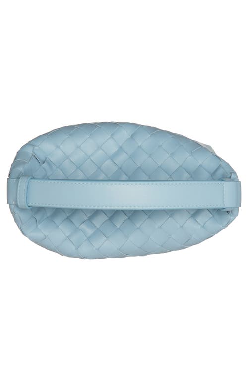Shop Bottega Veneta Candy Wallace Intrecciato Handheld Pouch In Dip/gold