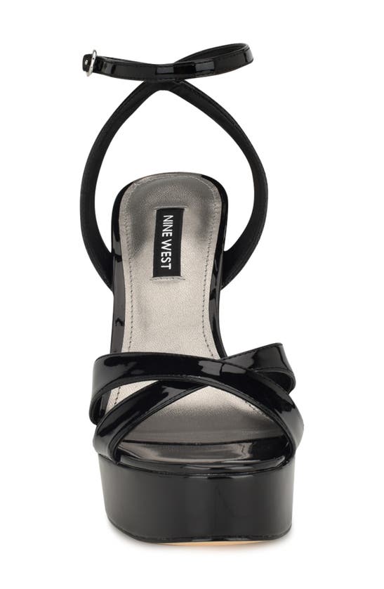 Shop Nine West Jessie Ankle Strap Platform Sandal In Black