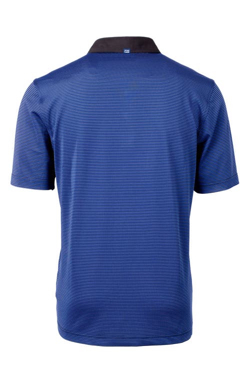 Cutter & Buck Virtue Micro Stripe Polo In Tour Blue/black