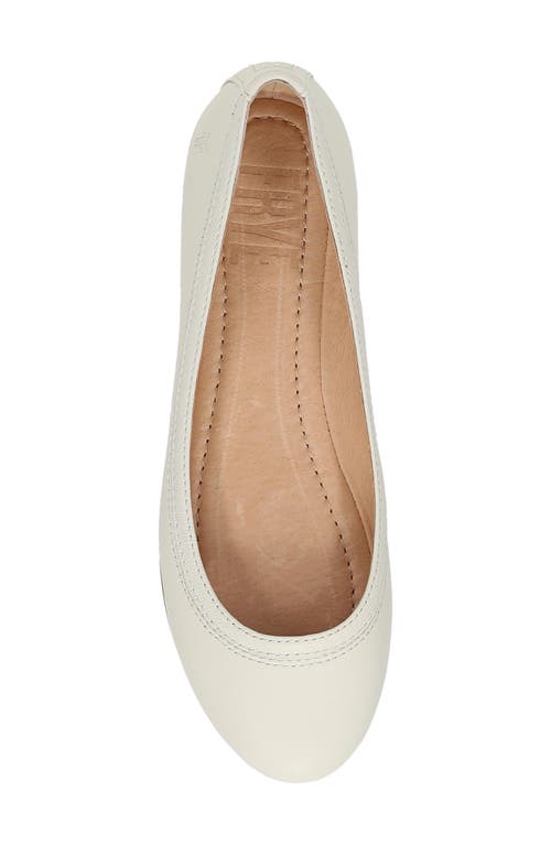 Shop Frye Carson Ballet Flat In White Cabra Veg