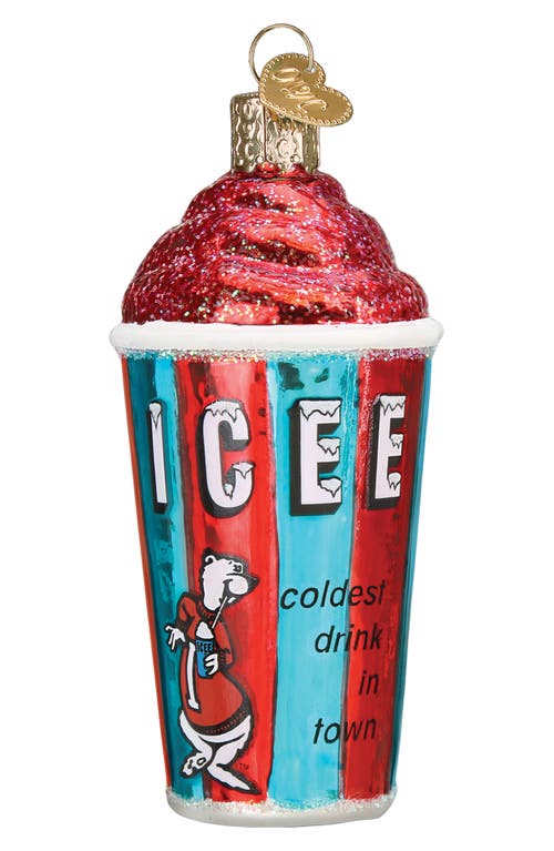 Old World Christmas Icee Glass Ornament In Blue/red