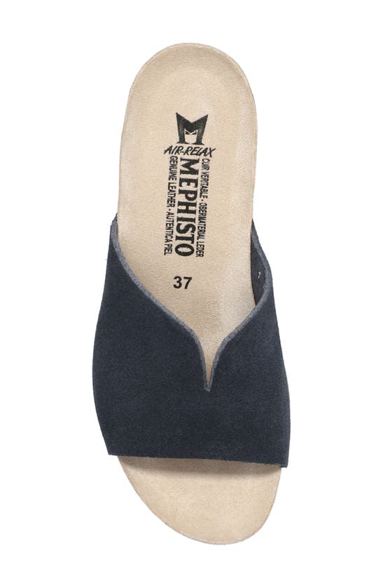 Shop Mephisto Lisane Slide Sandal In Deep Blue Sandvel