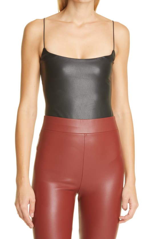 Alix Nyc Hirst Faux Leather Bodysuit In Black