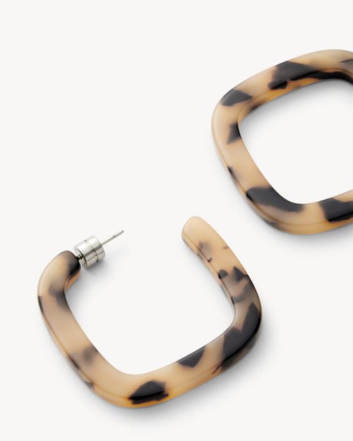 Machete Midi Square Hoops In Blonde Tortoise