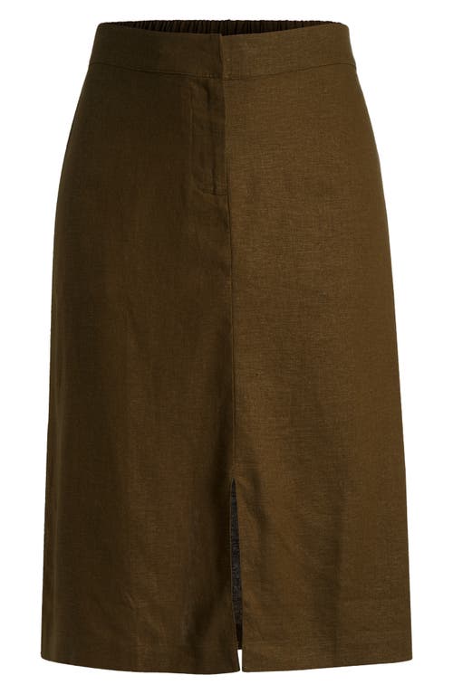 Shop Universal Standard Wooster Linen Blend Pencil Skirt In Fern