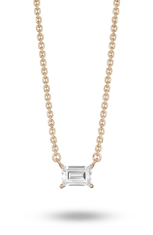 Lightbox 0.375-carat Lab Grown Diamond Baguette Pendant Necklace In White/14 Yellow Gold