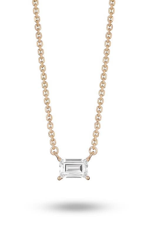 LIGHTBOX LIGHTBOX 0.375-CARAT LAB GROWN DIAMOND BAGUETTE PENDANT NECKLACE 