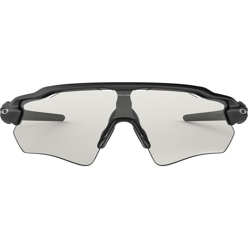 Oakley Radar® Ev Path 138mm Polarized Photochromic Shield Wrap Sunglasses In Steel/black