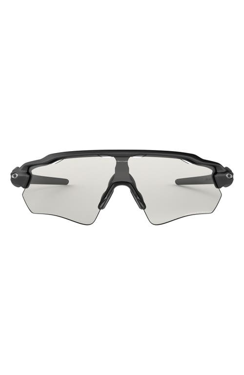 Oakley Radar EV Path 138mm Polarized Photochromic Shield Wrap Sunglasses in Steel/Black at Nordstrom