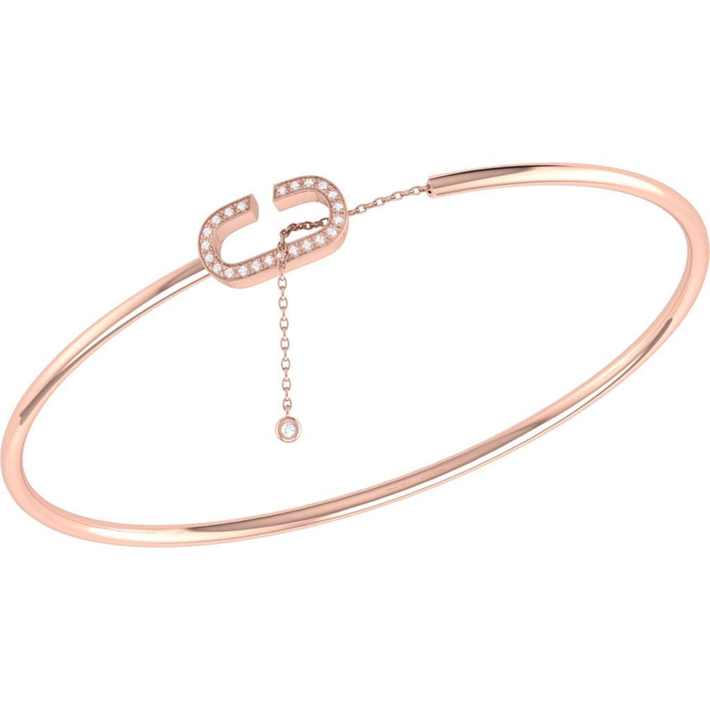 Luvmyjewelry Celia C Adjustable Diamond Cuff In 14k Rose Gold Vermeil On Sterling Silver In 14kt Rose Gold Vermeil
