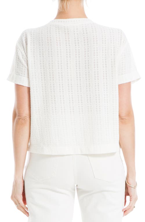 Max Studio Textured Knit T-shirt In Cream
