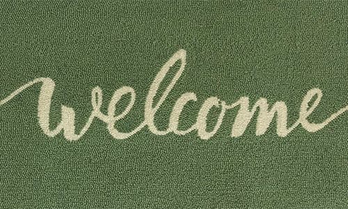 R16 Home Welcome Doormat In Fern White