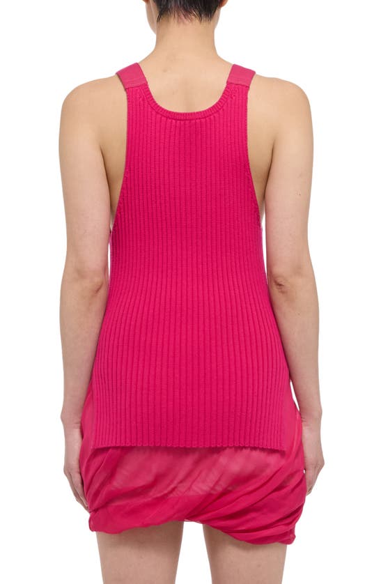 Shop Helmut Lang Rib Organic Cotton Tank In Fuschia