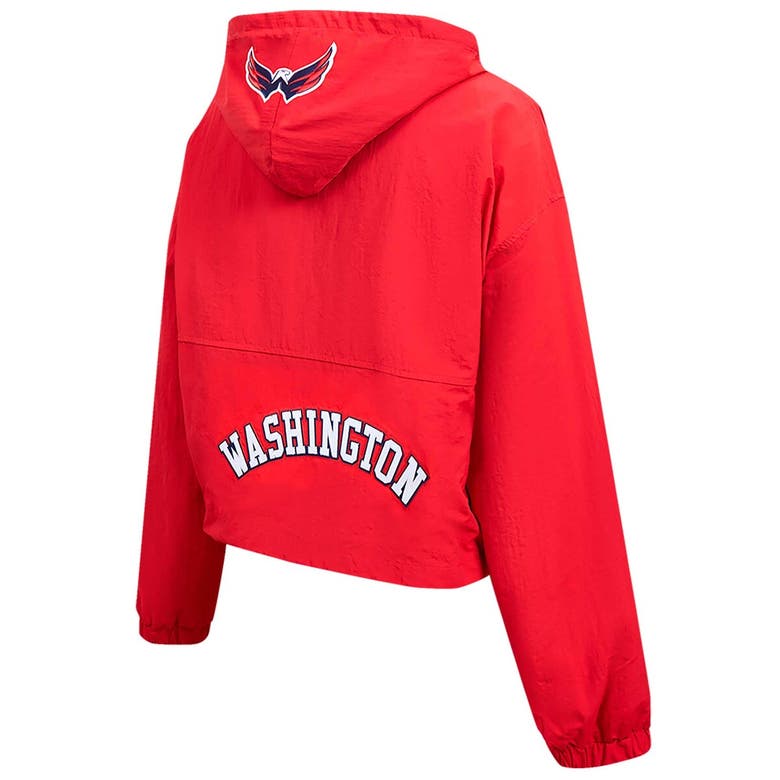 Shop Pro Standard Red Washington Capitals Classic Cropped Half-zip Wind Jacket