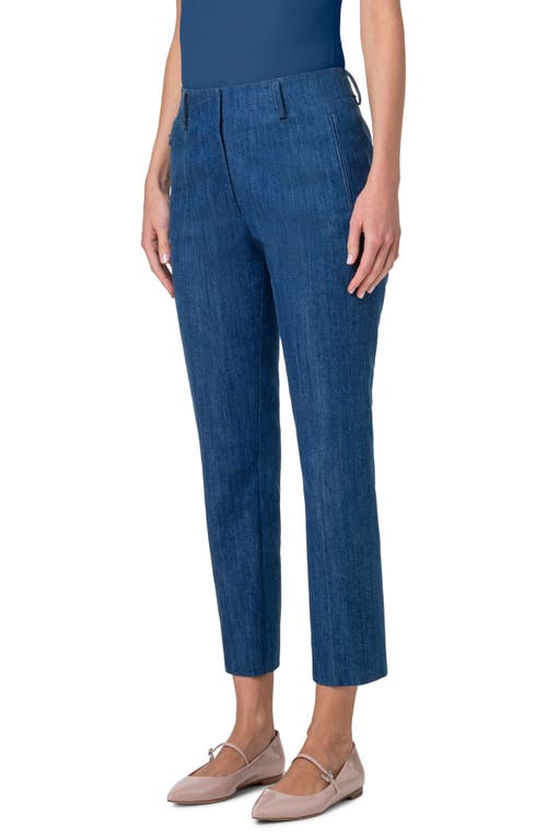 Shop Akris Connor Cotton Stretch Denim Ankle Pants