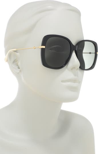 Gucci 57mm outlet square sunglasses black