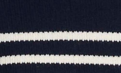 Shop Altuzarra oz Stripe Cotton & Cashmere Sweater In Navy/ivory