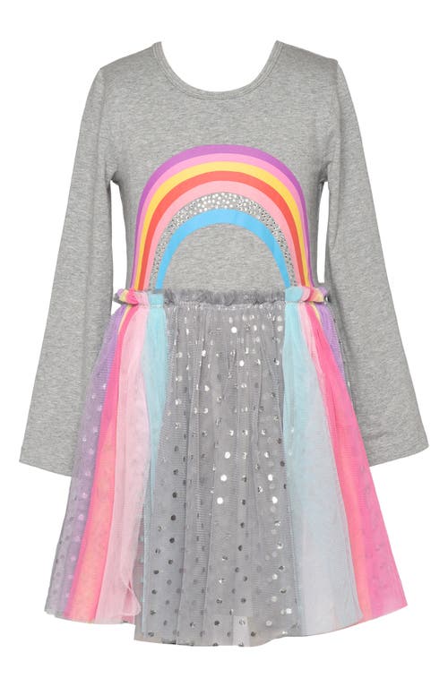 Truly Me Kids' Rainbow Tutu Dress in Grey Multi