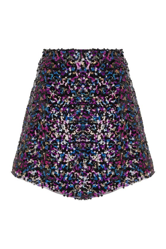 Shop Nocturne Multicolor Sequined Skirt In Multi-colored