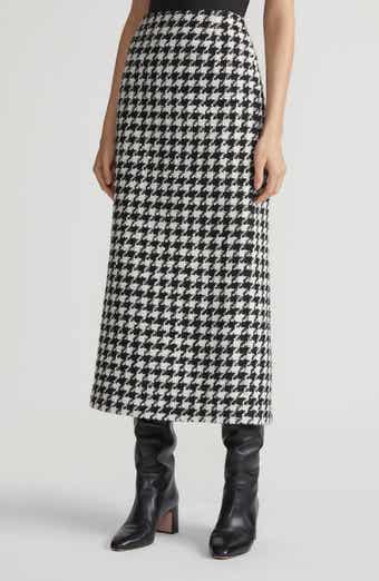 Akris punto Extralarge Gingham Stretch Wool Midi Skirt Nordstrom
