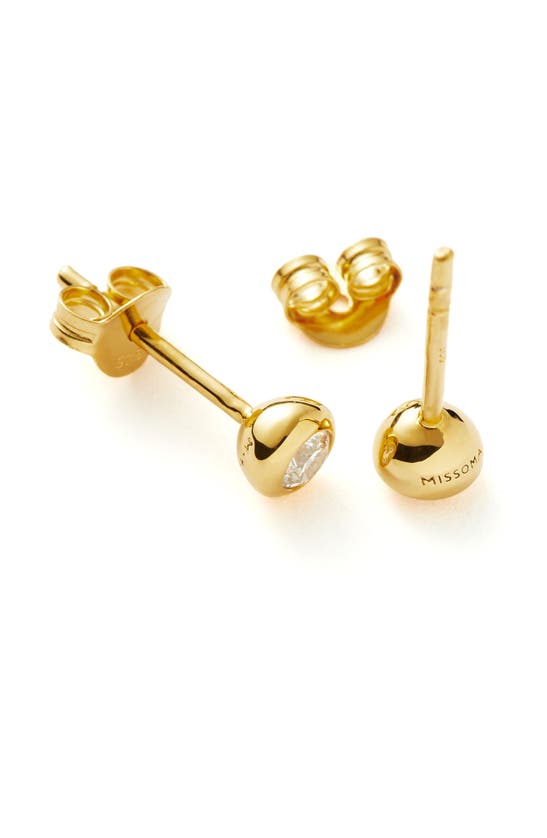 Shop Missoma Cubic Zirconia Bezel Stud Earrings In Gold