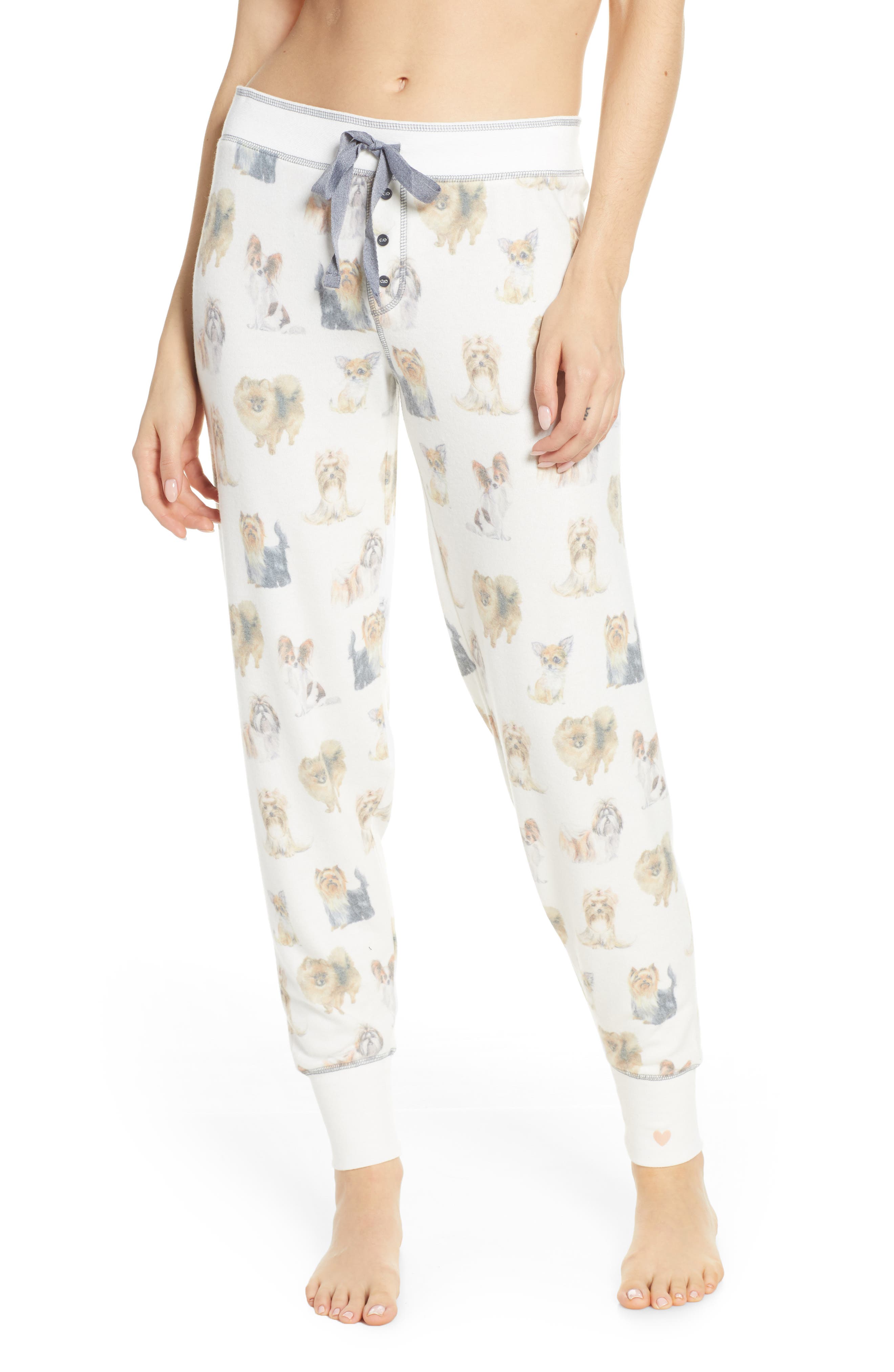 Plus Size Pj Salvage Dog Print Pajama Pants, Ivory