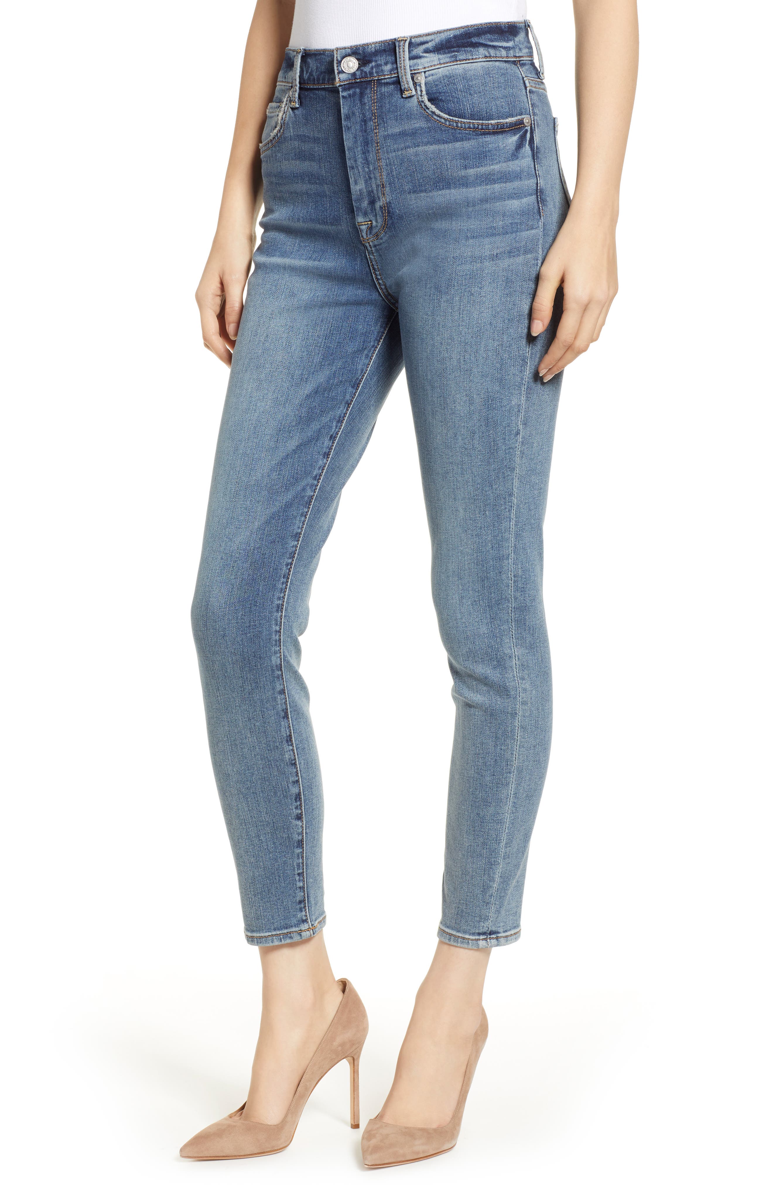 7 for all mankind super high waisted skinny jeans