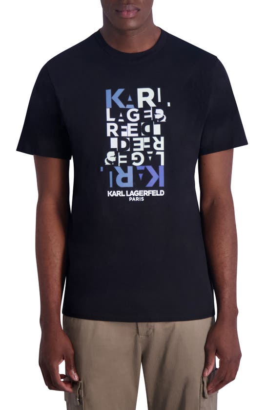 Karl Lagerfeld Broken Logo Graphic T-shirt In Black