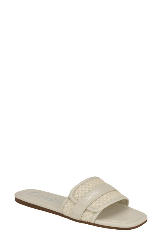 Calvin Klein Bonisa Flat Slide Sandal In Ivory