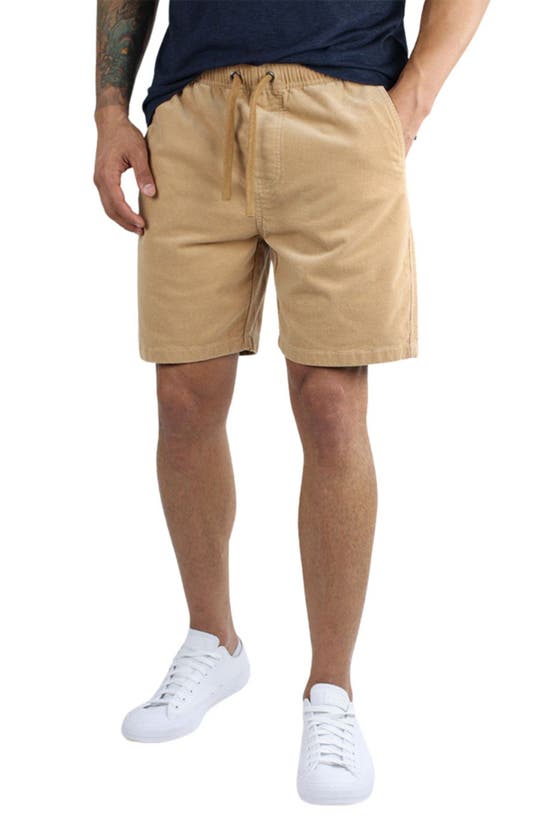 Shop Jachs Stretch Corduroy Pull-on Shorts In Khaki