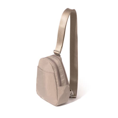 Baggallini Double Zip Mini Sling Bag In Moonrock