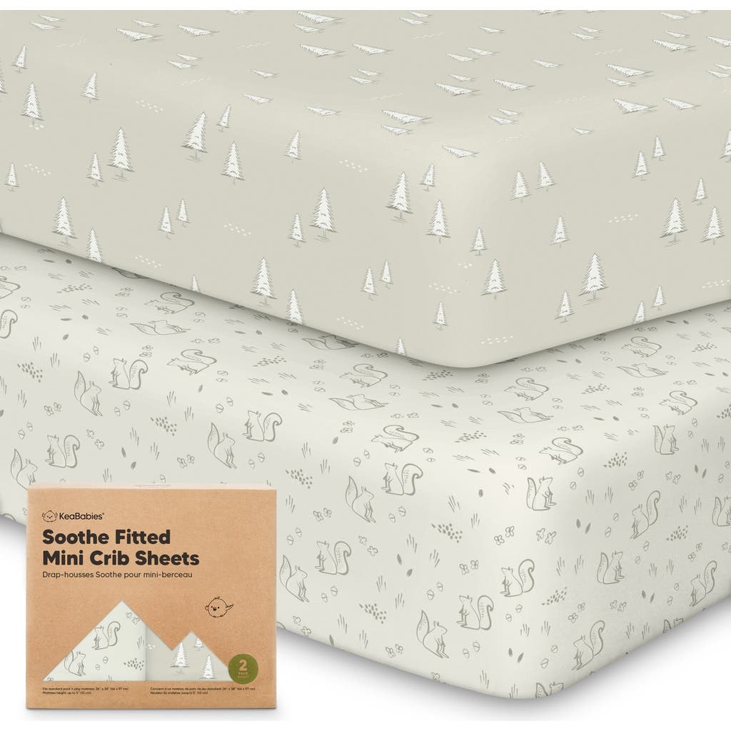 Keababies Soothe Fitted Mini Crib Sheet In Pine Grove