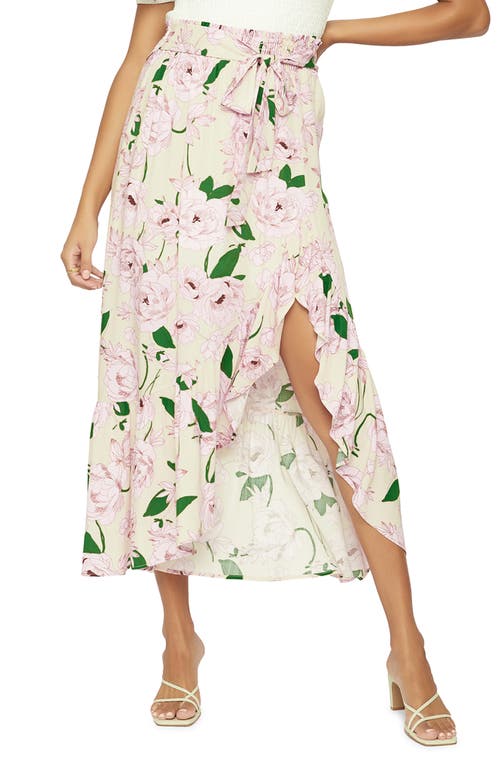 Lost + Wander Hawaii Rose Tiered Midi Skirt in Lavender Multi
