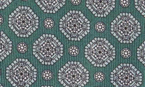 Shop Brioni Medallion Print Silk Tie In Green