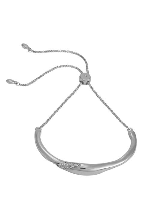 Crystal Accent Slider Chain Bracelet