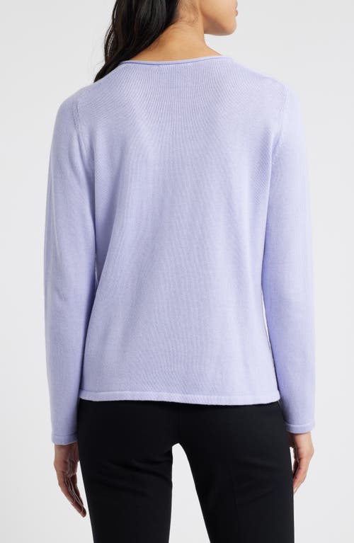Eileen Fisher Raglan Sleeve Organic Cotton Blend Sweater In Petal