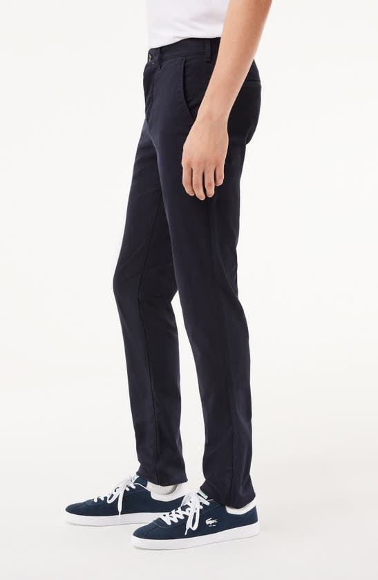 Shop Lacoste Slim Fit Stretch Cotton Chinos In Hde Abysm